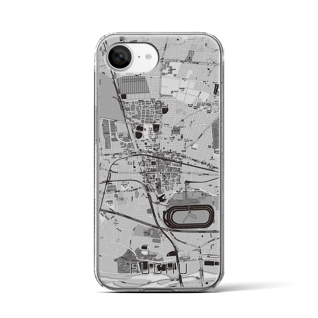 【府中(東京都)】地図柄iPhoneケース(クリアタイプ)