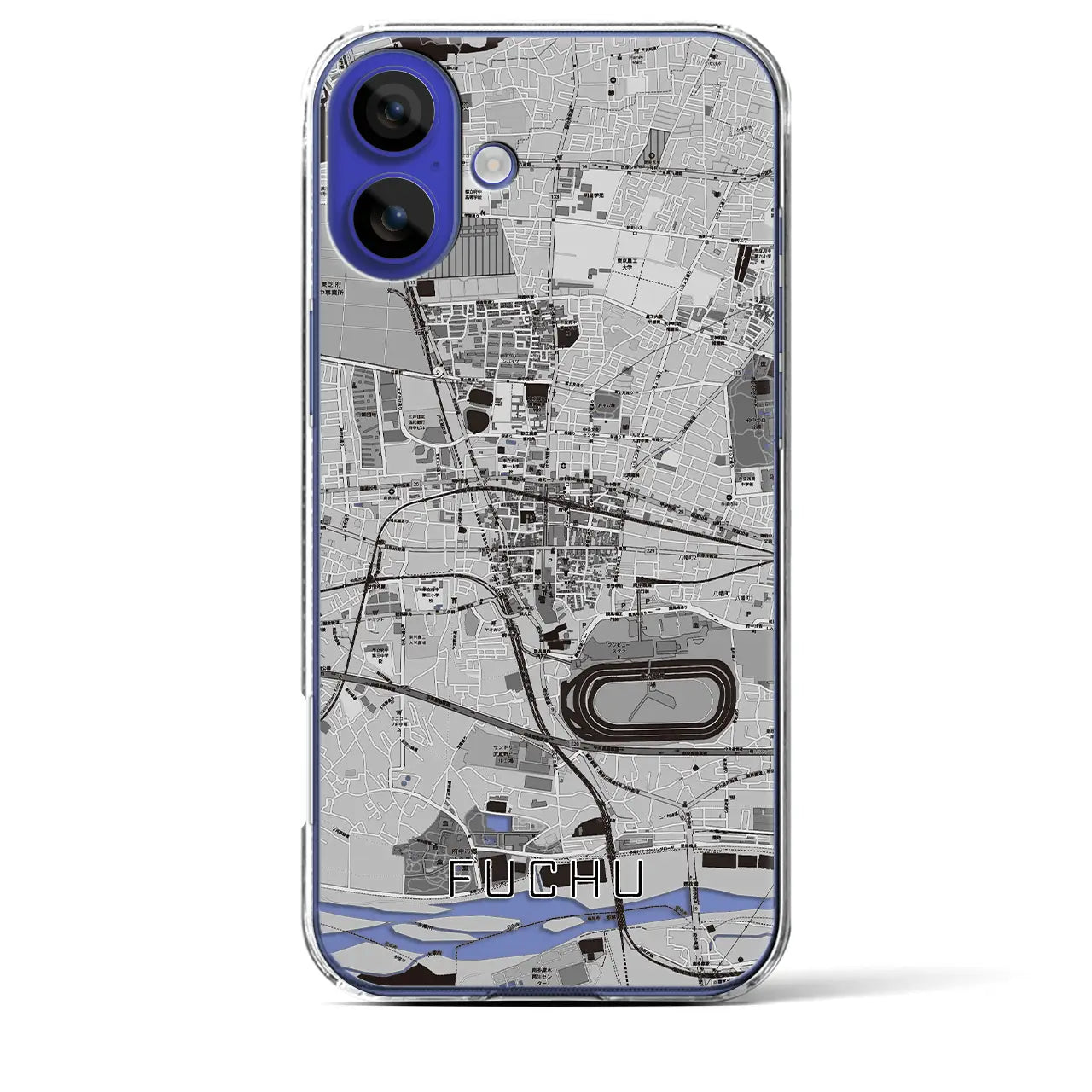 【府中(東京都)】地図柄iPhoneケース(クリアタイプ)