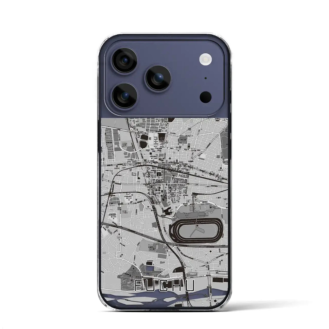 【府中(東京都)】地図柄iPhoneケース(クリアタイプ)