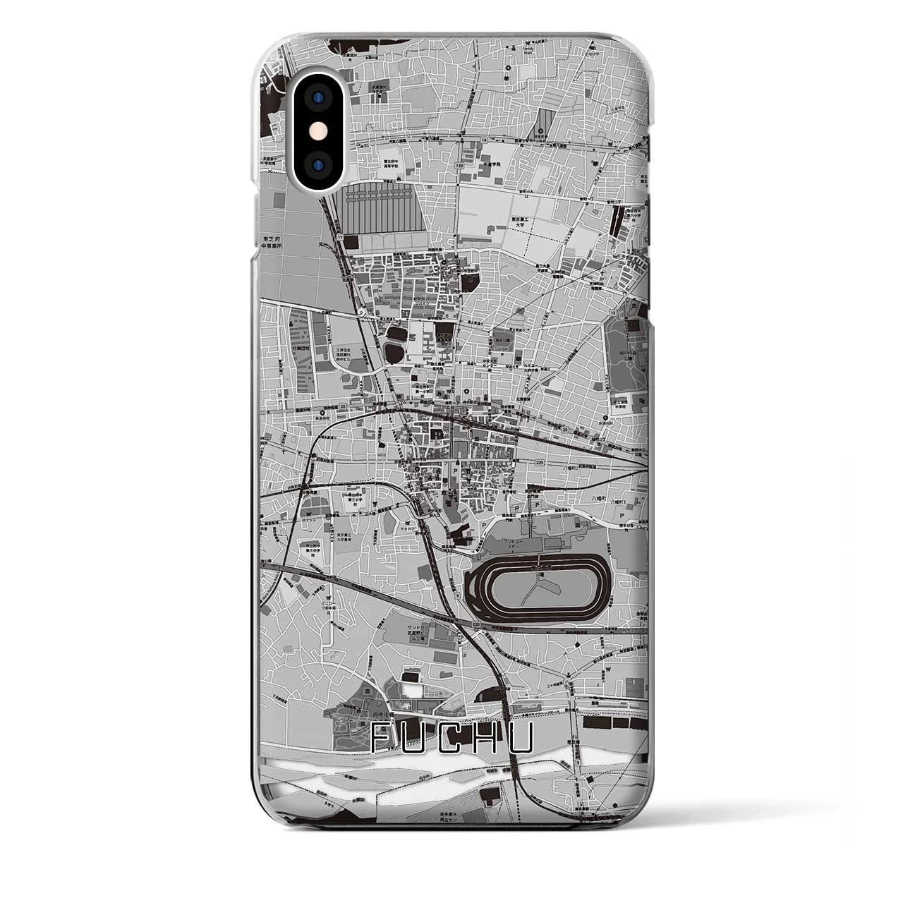 【府中(東京都)】地図柄iPhoneケース(クリアタイプ)