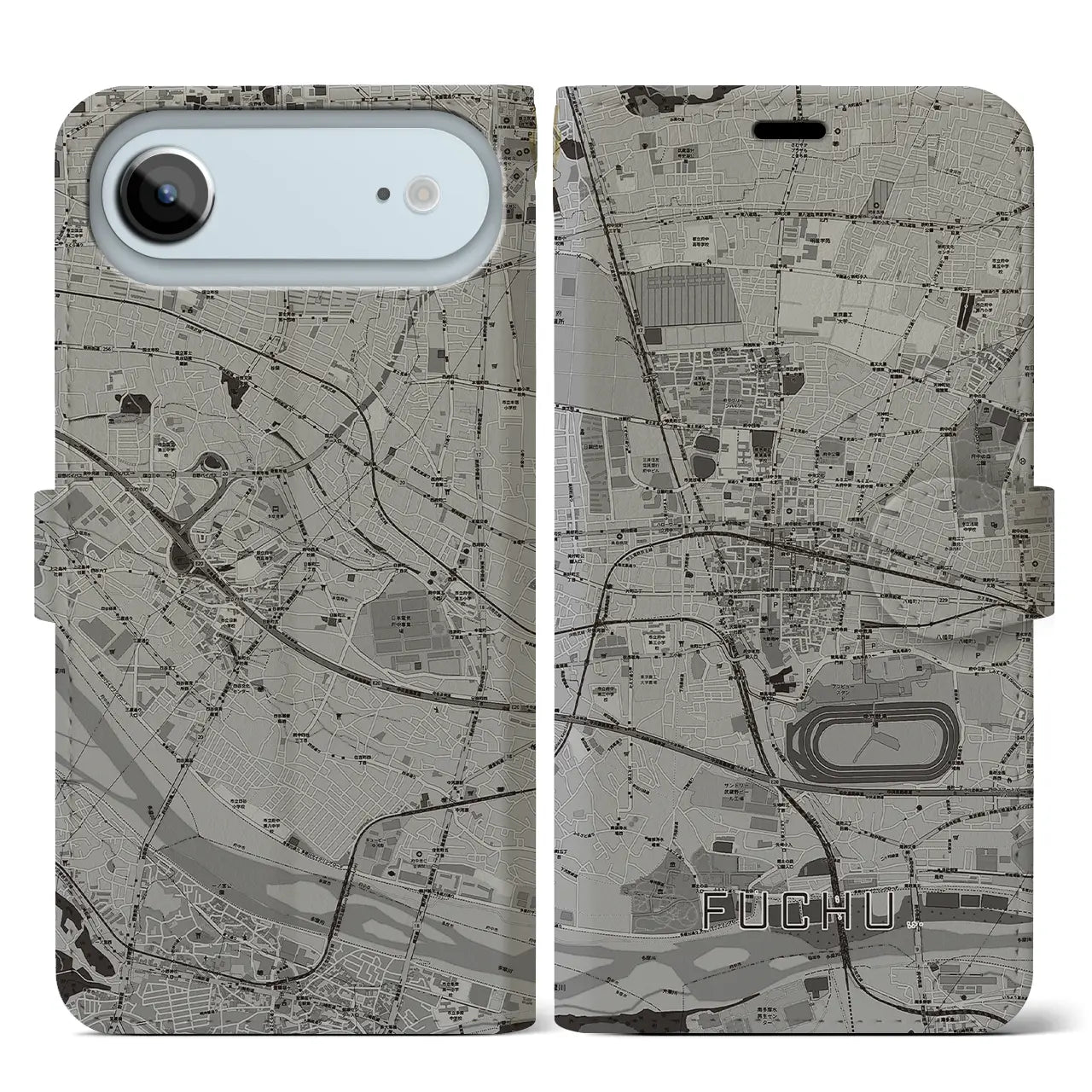 【府中(東京都)】地図柄iPhoneケース(手帳タイプ)