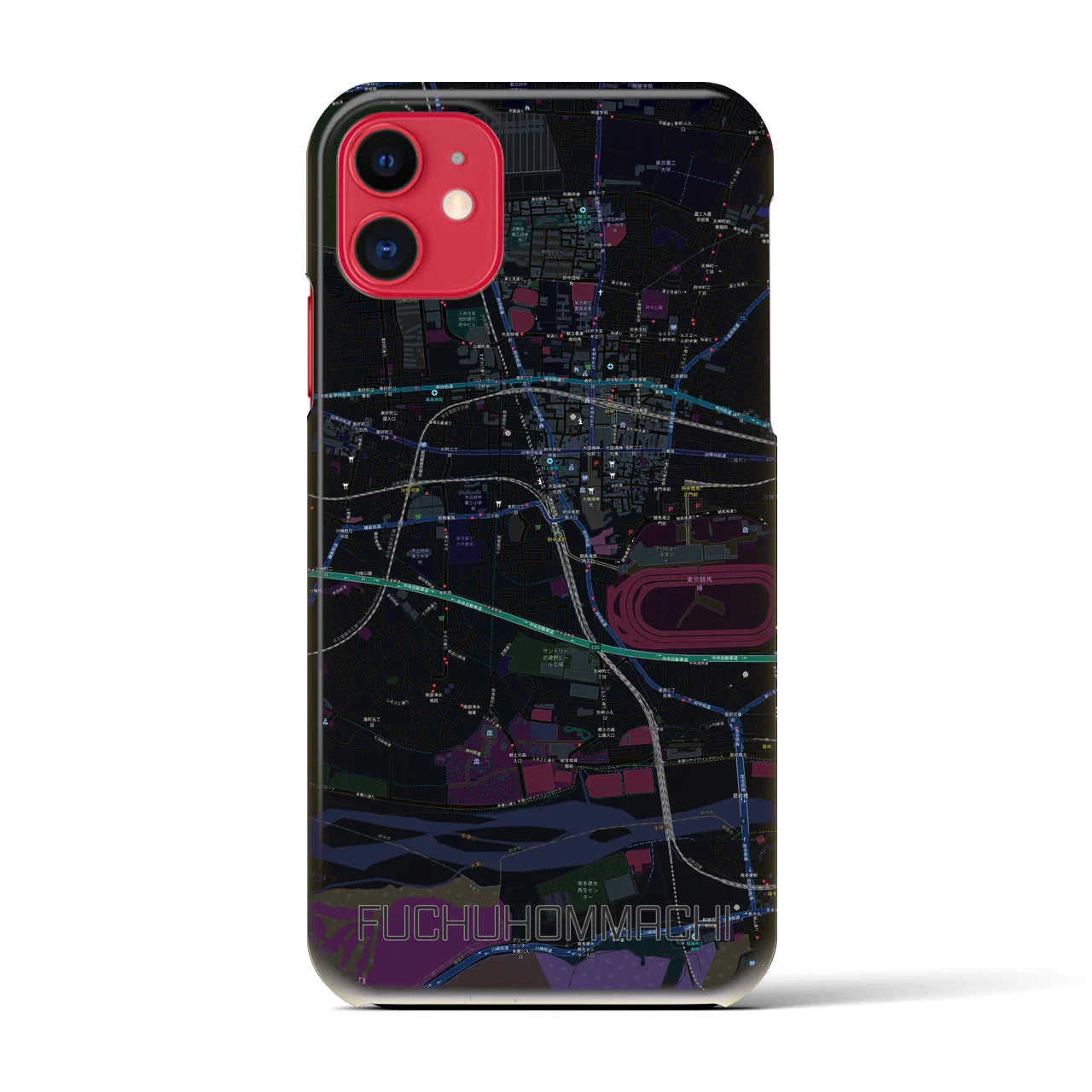 【府中本町(東京都)】地図柄iPhoneケース(バックカバータイプ)