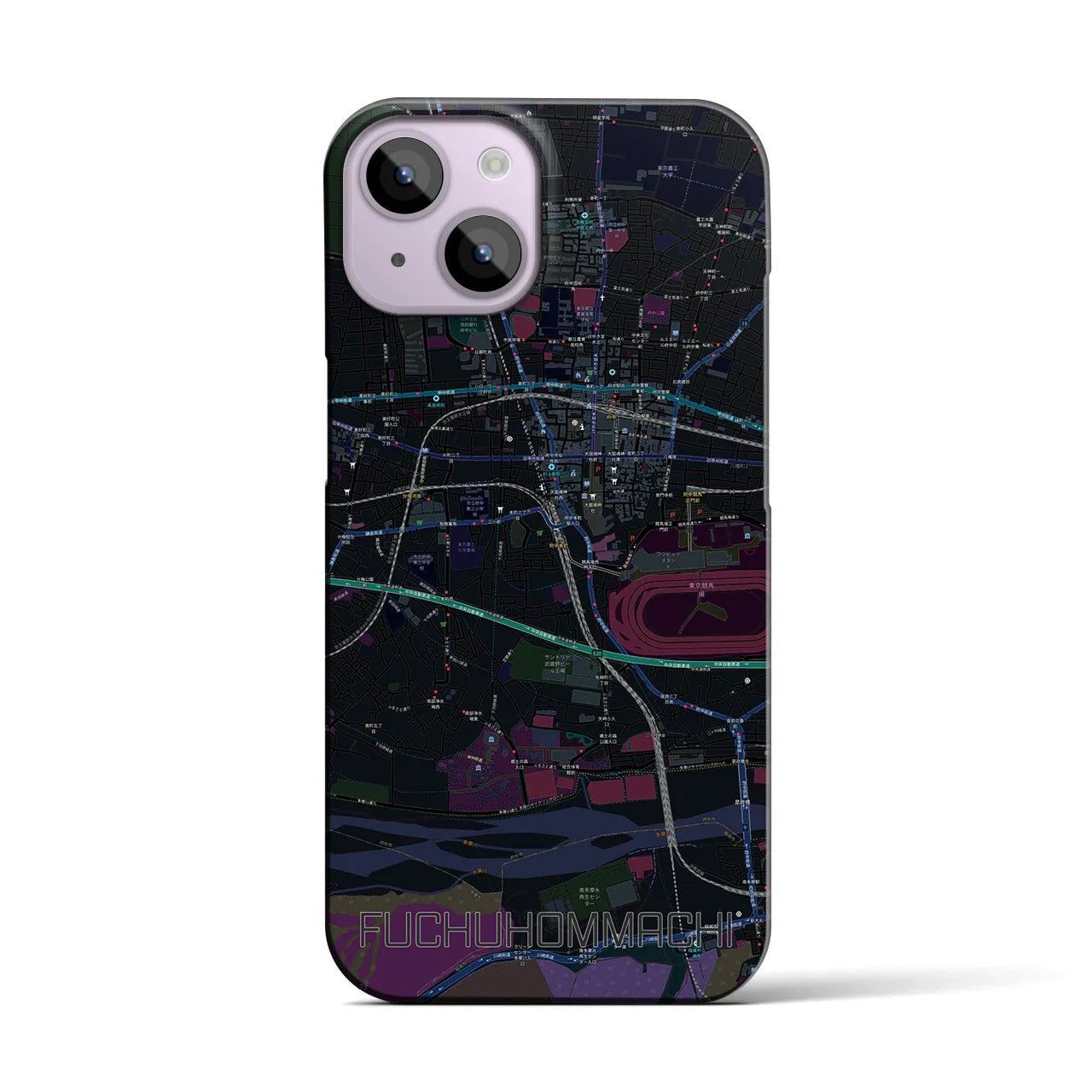 【府中本町(東京都)】地図柄iPhoneケース(バックカバータイプ)