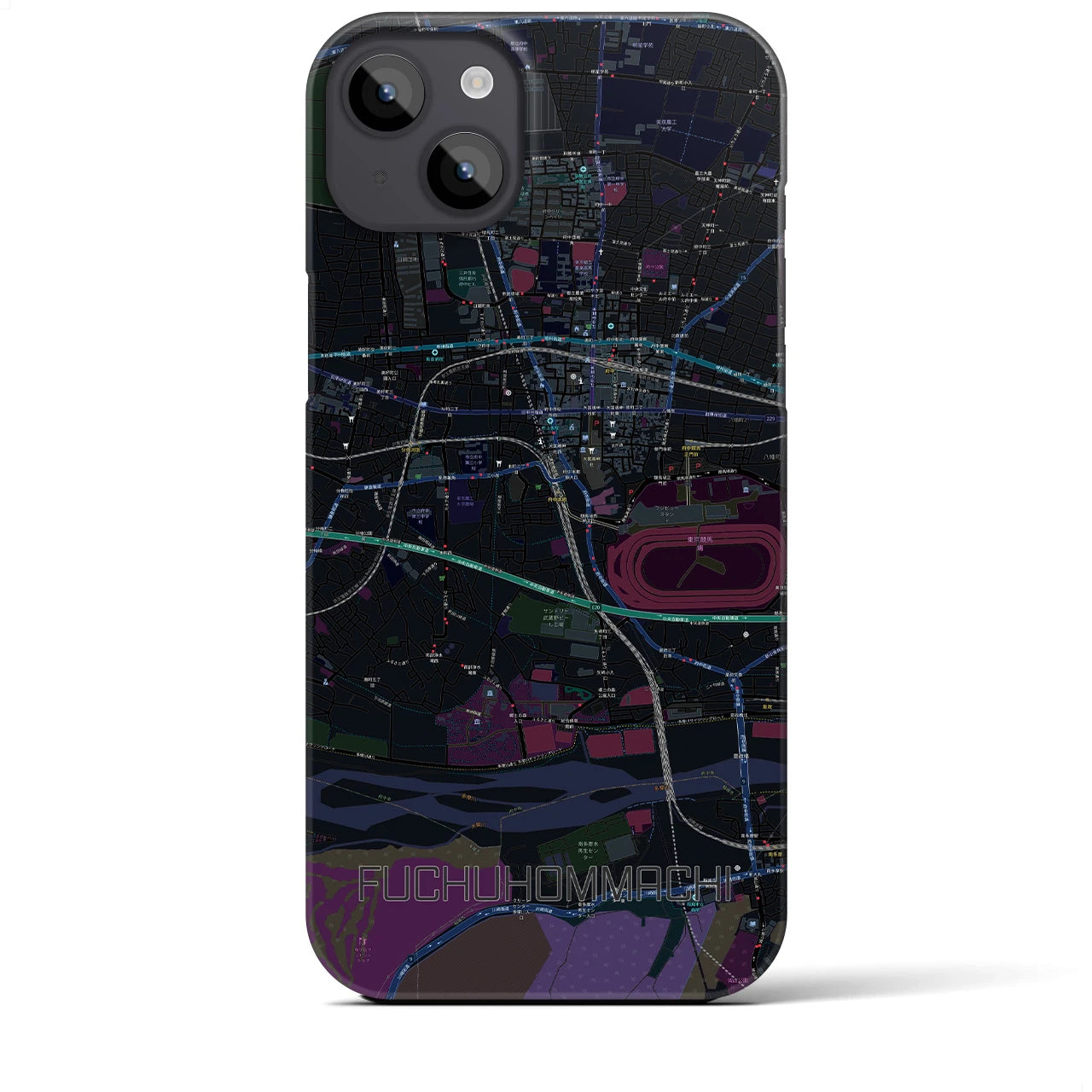 【府中本町(東京都)】地図柄iPhoneケース(バックカバータイプ)