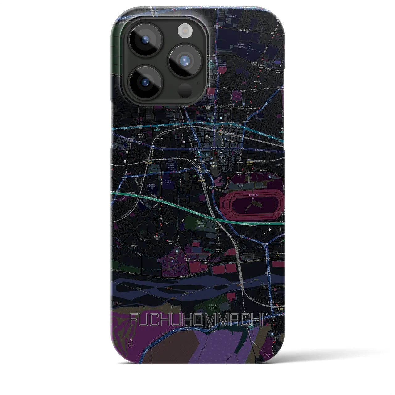 【府中本町(東京都)】地図柄iPhoneケース(バックカバータイプ)