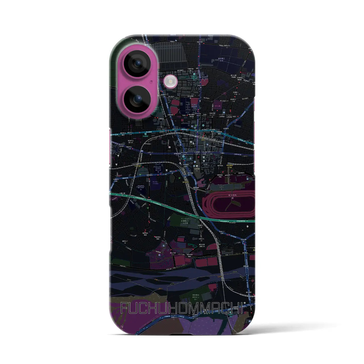 【府中本町(東京都)】地図柄iPhoneケース(バックカバータイプ)