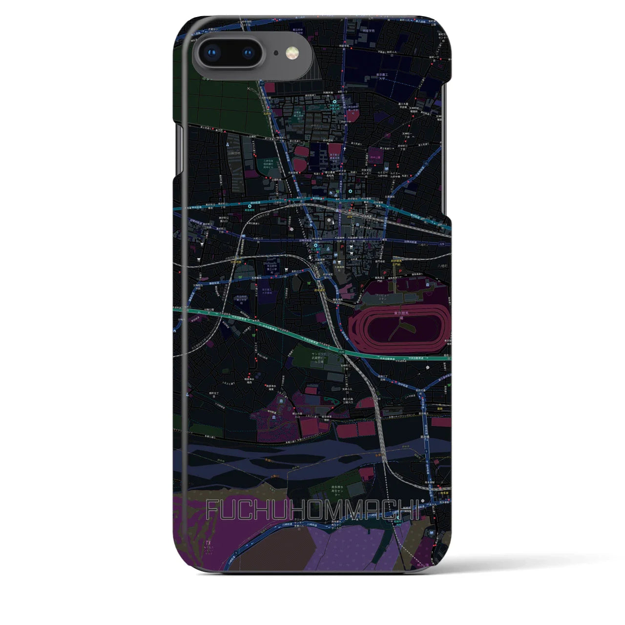 【府中本町(東京都)】地図柄iPhoneケース(バックカバータイプ)