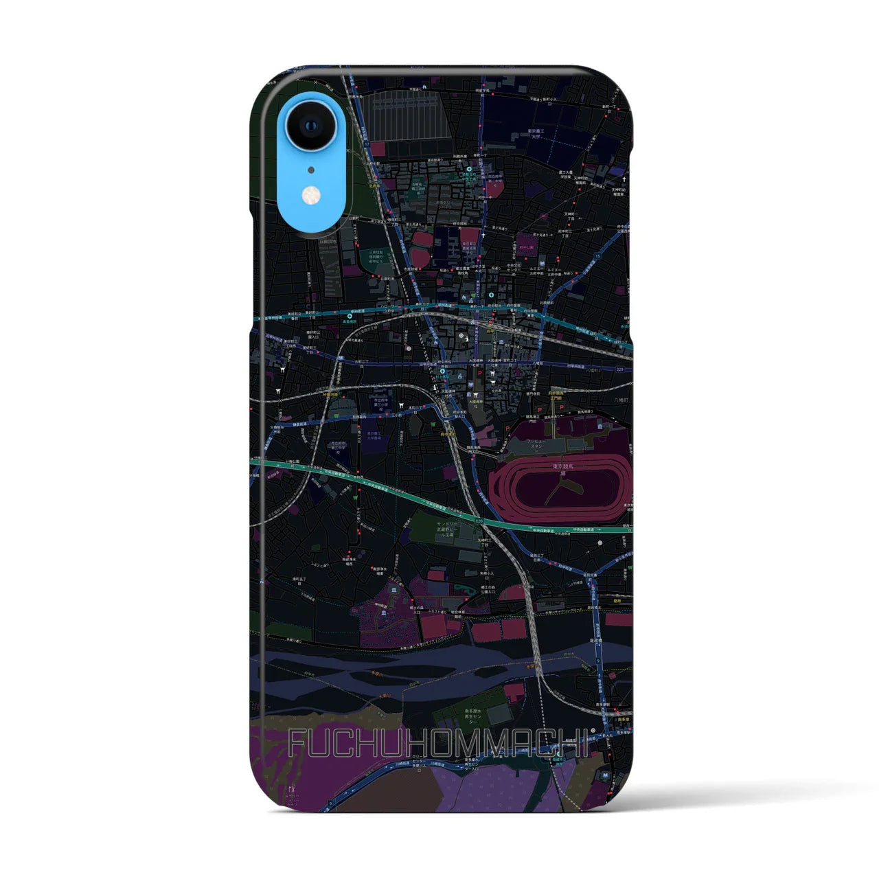 【府中本町(東京都)】地図柄iPhoneケース(バックカバータイプ)