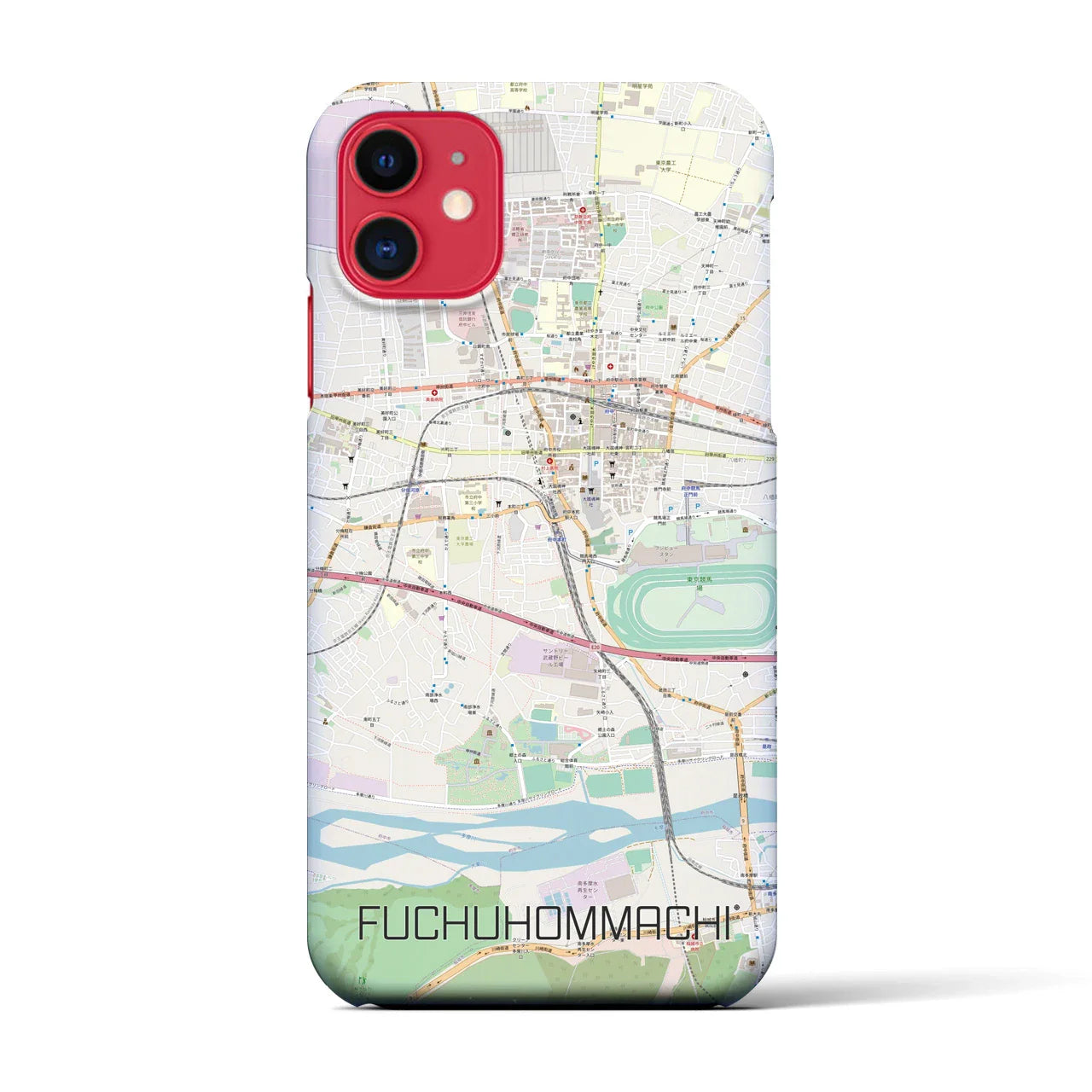 【府中本町(東京都)】地図柄iPhoneケース(バックカバータイプ)