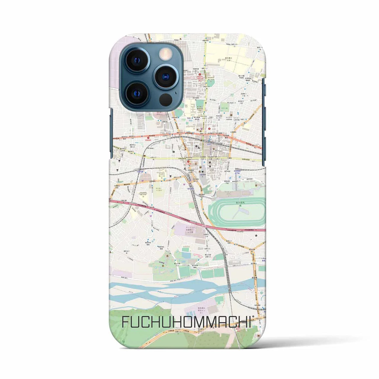 【府中本町(東京都)】地図柄iPhoneケース(バックカバータイプ)
