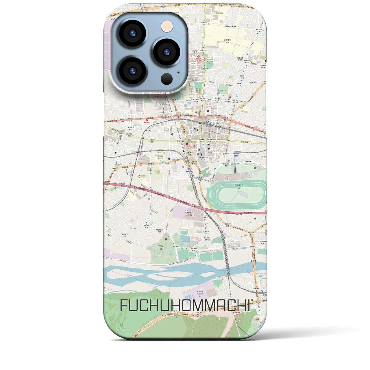 【府中本町(東京都)】地図柄iPhoneケース(バックカバータイプ)