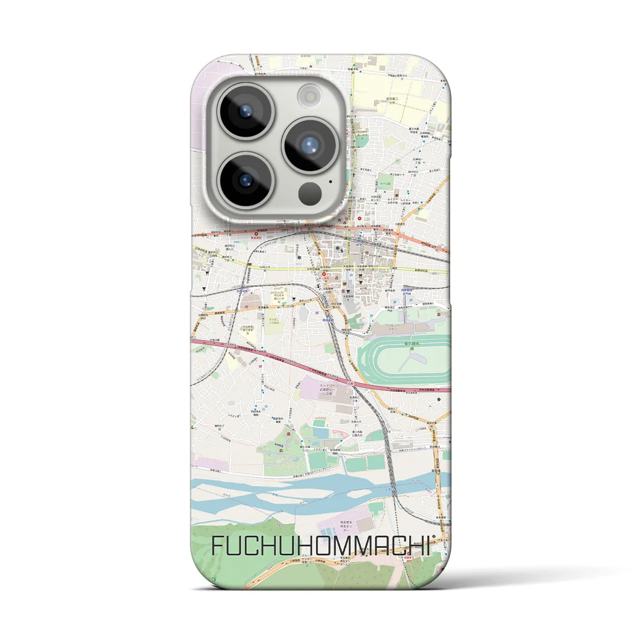 【府中本町(東京都)】地図柄iPhoneケース(バックカバータイプ)
