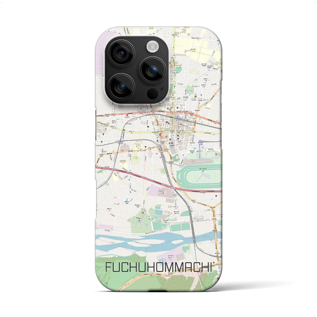 【府中本町(東京都)】地図柄iPhoneケース(バックカバータイプ)
