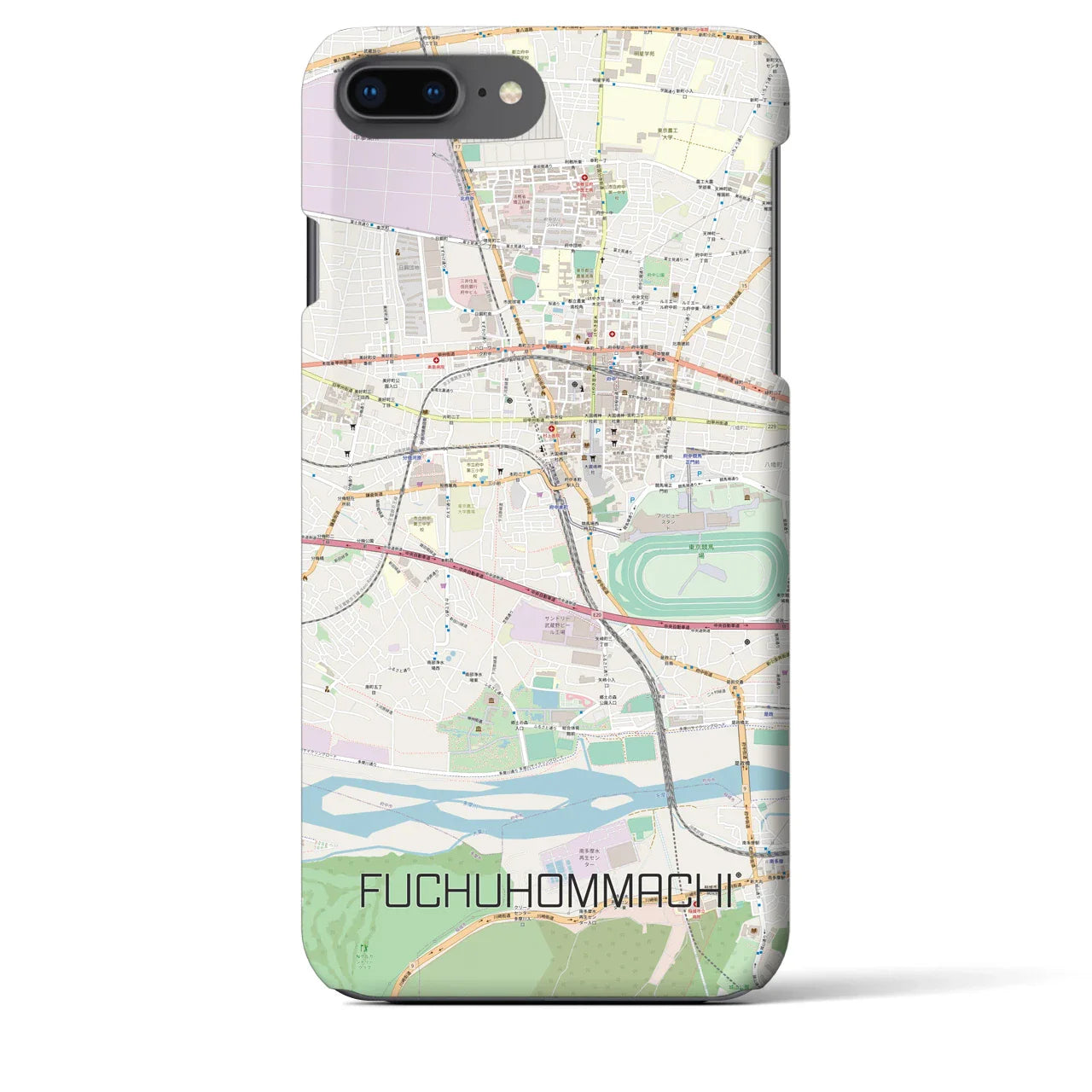 【府中本町(東京都)】地図柄iPhoneケース(バックカバータイプ)