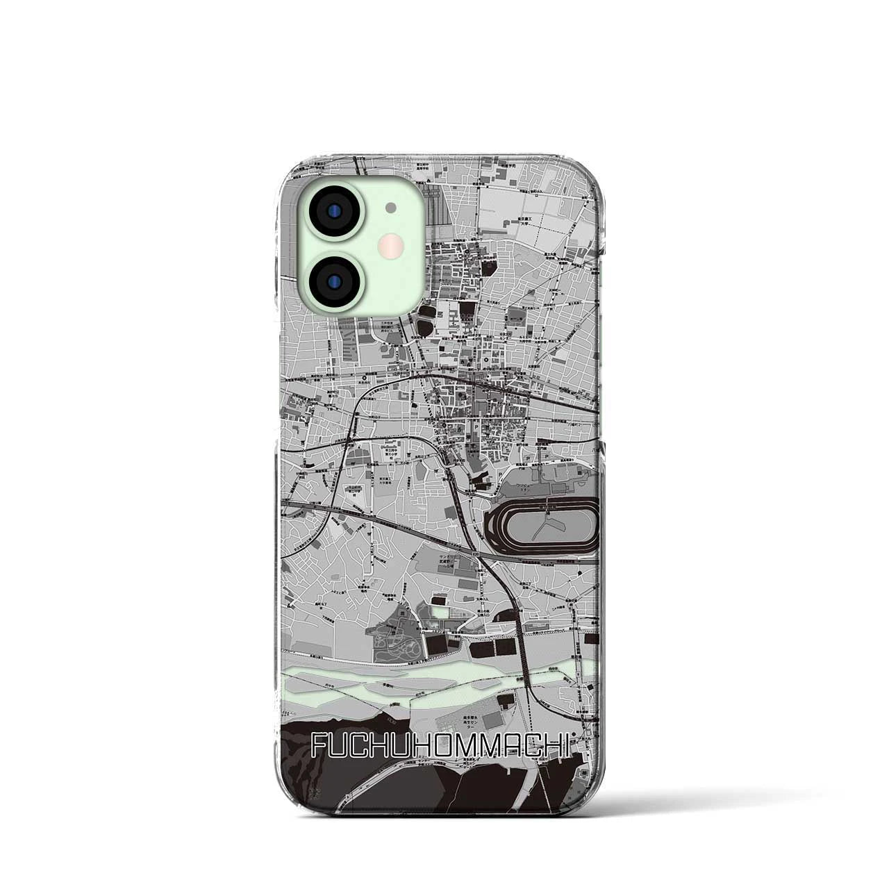 【府中本町(東京都)】地図柄iPhoneケース(クリアタイプ)