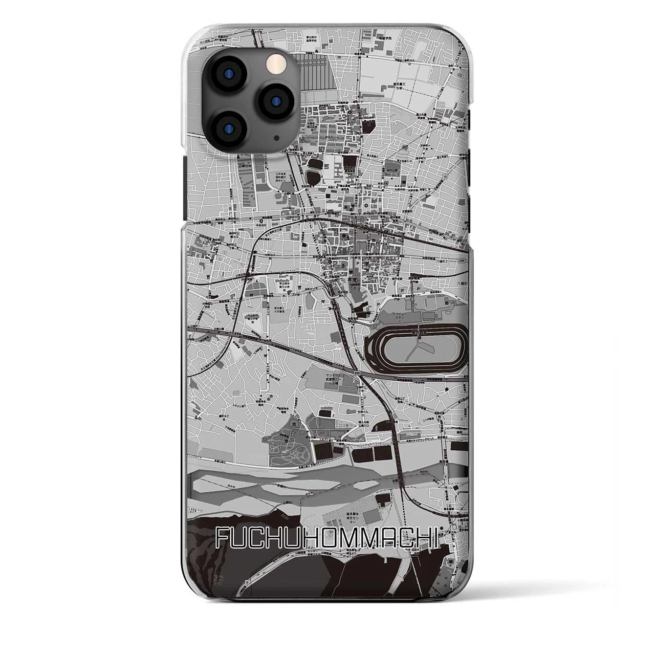 【府中本町(東京都)】地図柄iPhoneケース(クリアタイプ)