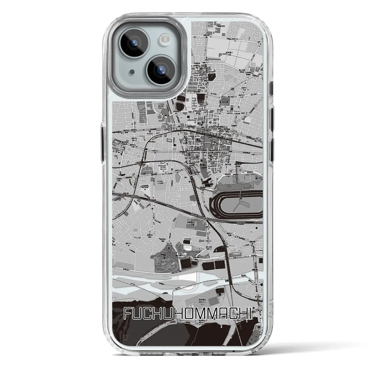 【府中本町(東京都)】地図柄iPhoneケース(MagSafeタイプ)