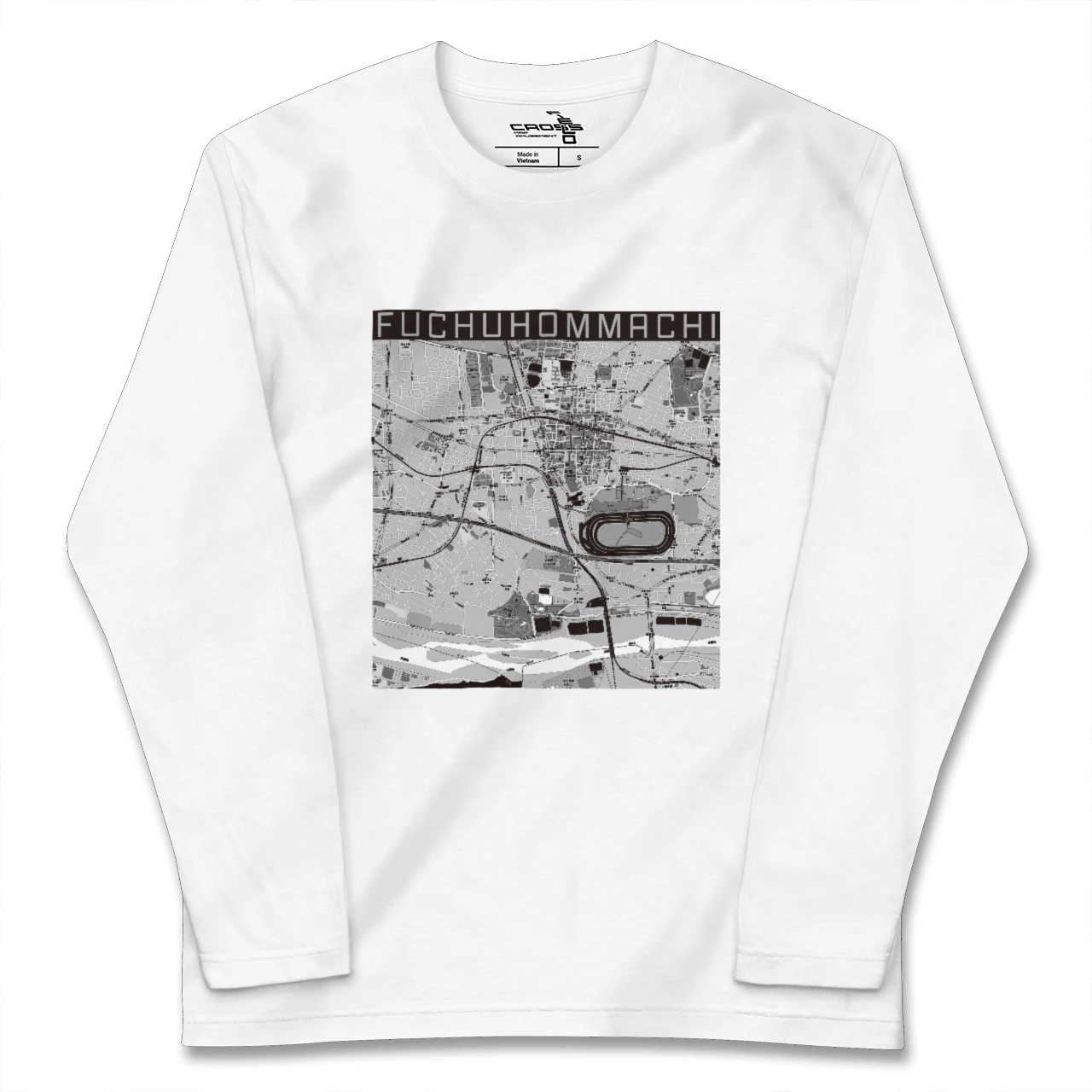 【府中本町(東京都)】地図柄ロングスリーブTシャツ