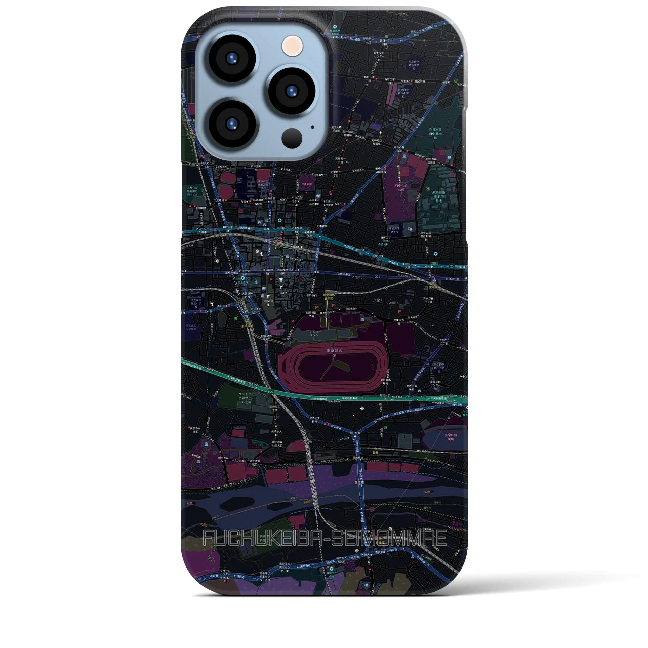 【府中競馬正門前(東京都)】地図柄iPhoneケース(バックカバータイプ)