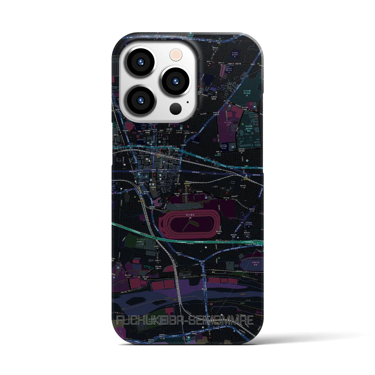 【府中競馬正門前(東京都)】地図柄iPhoneケース(バックカバータイプ)