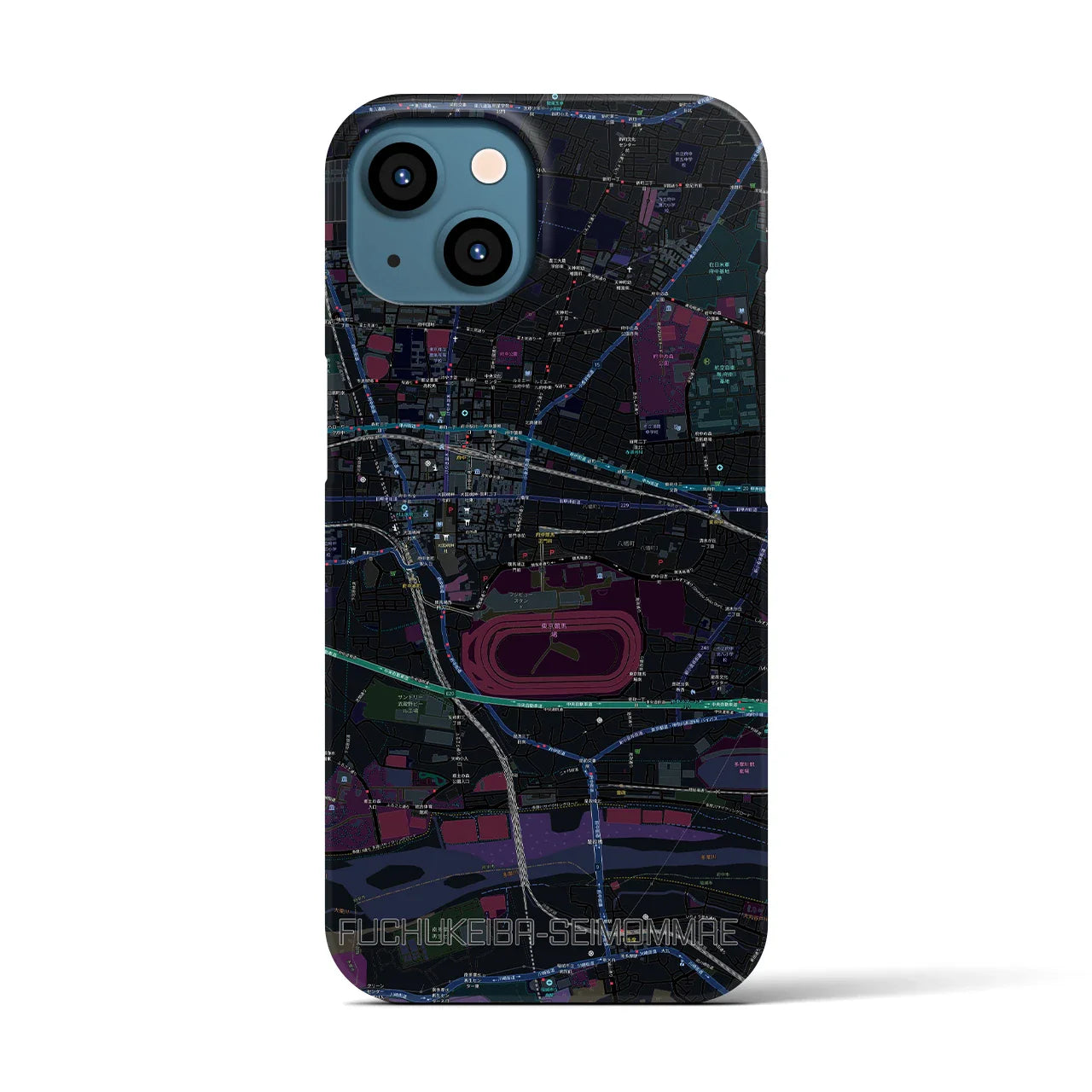 【府中競馬正門前(東京都)】地図柄iPhoneケース(バックカバータイプ)