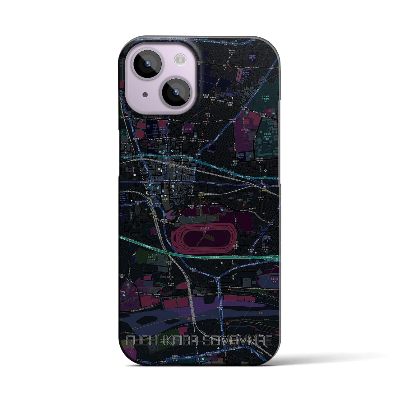 【府中競馬正門前(東京都)】地図柄iPhoneケース(バックカバータイプ)