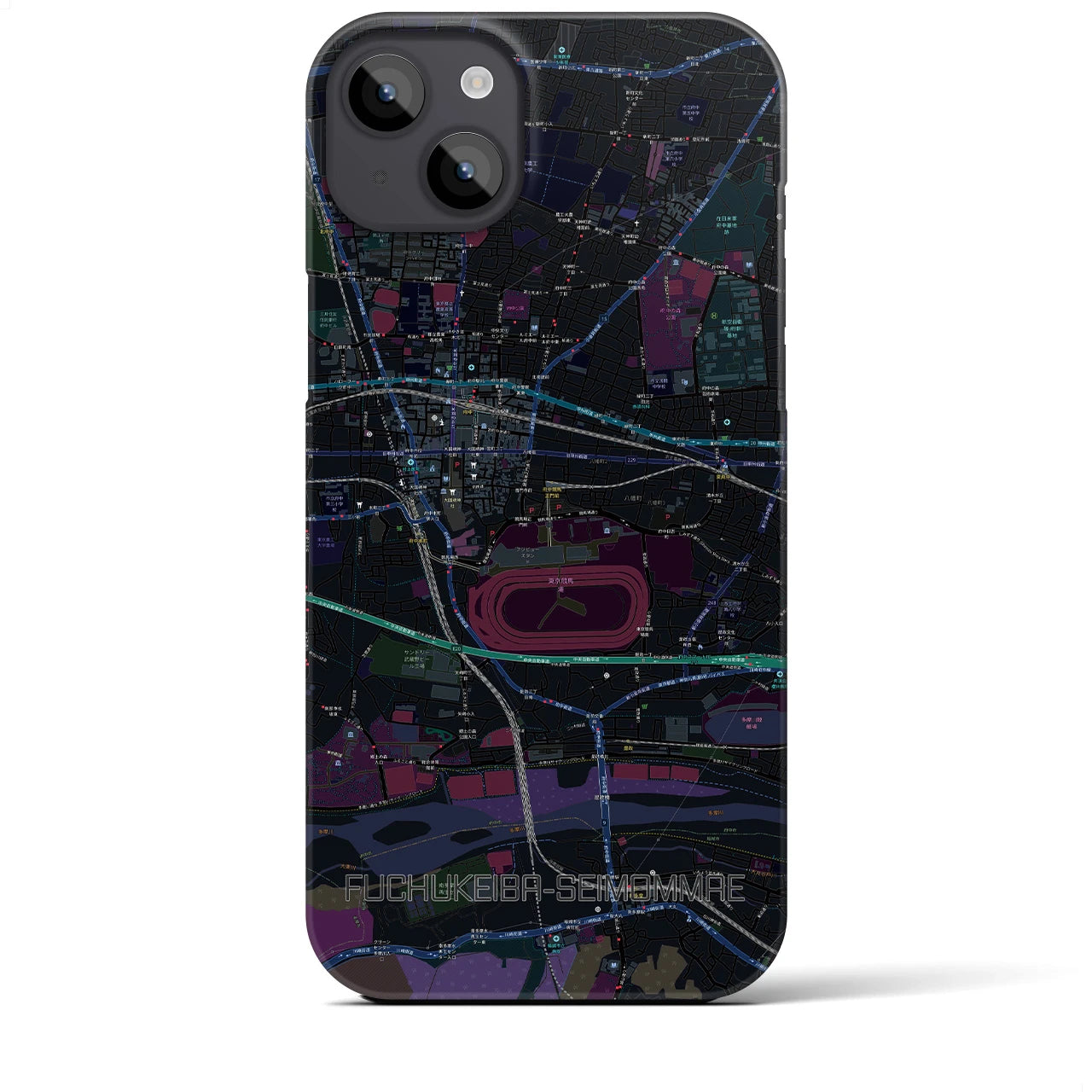 【府中競馬正門前(東京都)】地図柄iPhoneケース(バックカバータイプ)