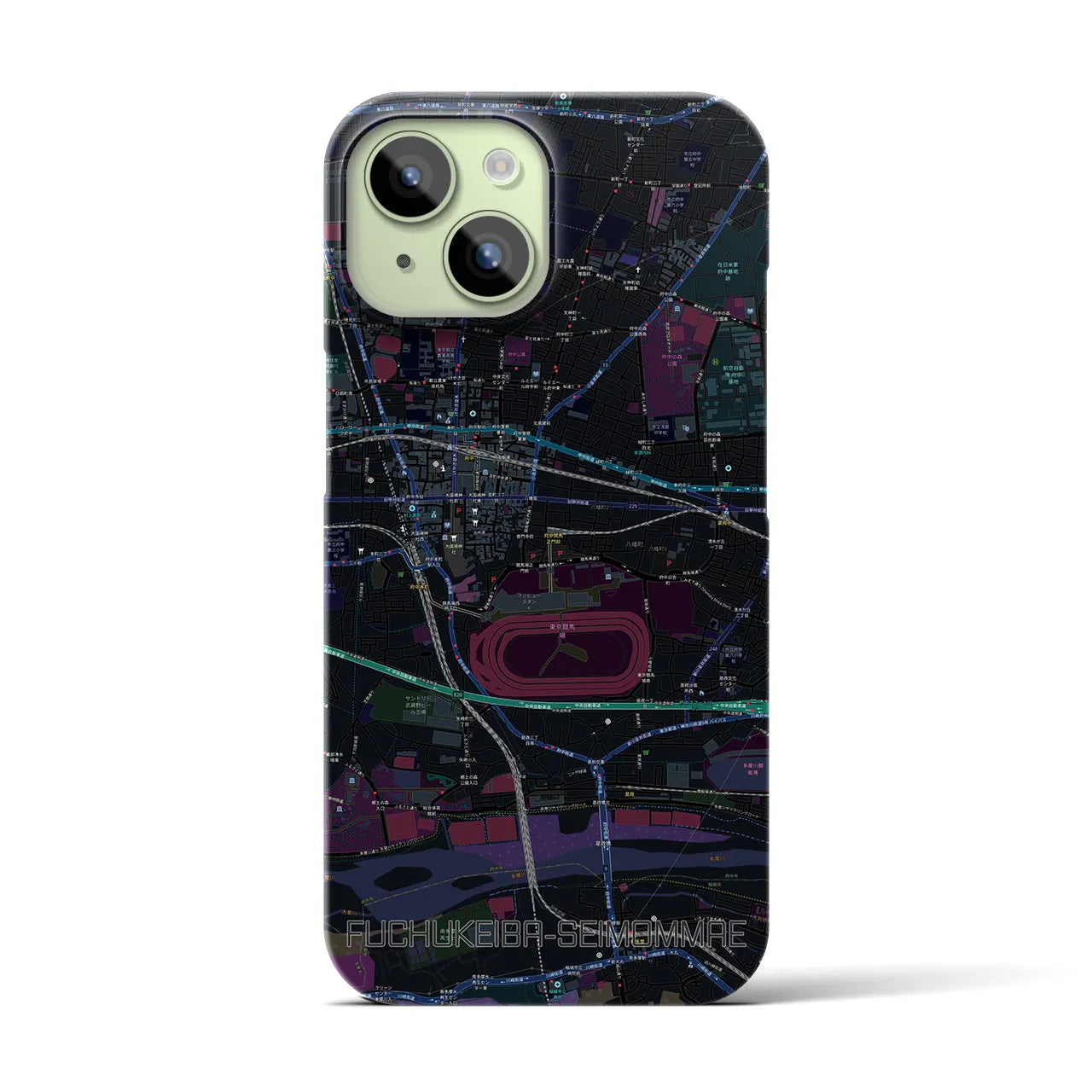 【府中競馬正門前(東京都)】地図柄iPhoneケース(バックカバータイプ)