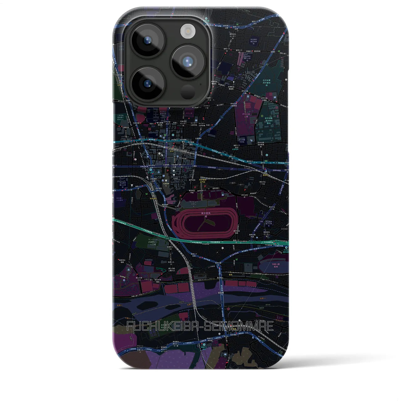 【府中競馬正門前(東京都)】地図柄iPhoneケース(バックカバータイプ)