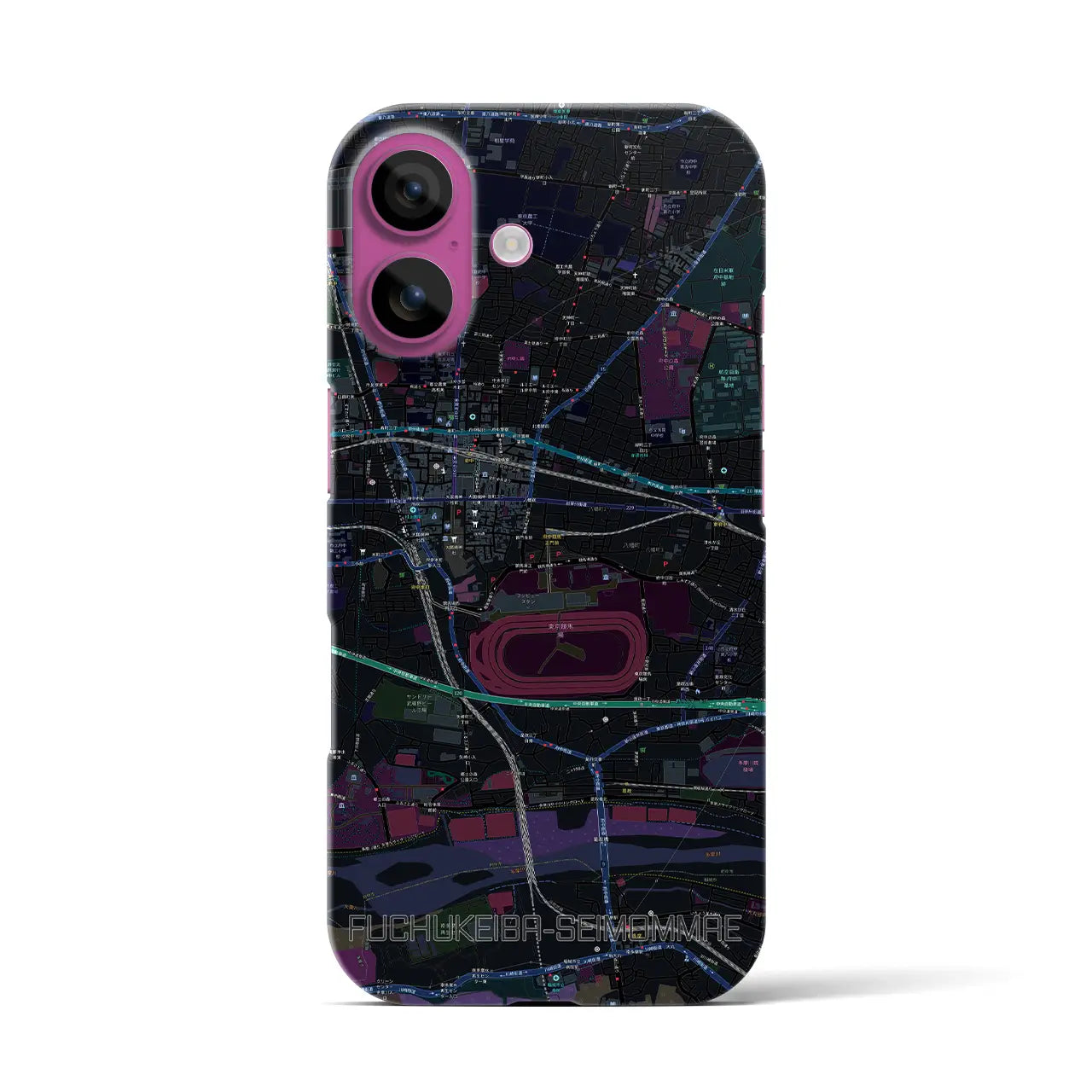 【府中競馬正門前(東京都)】地図柄iPhoneケース(バックカバータイプ)