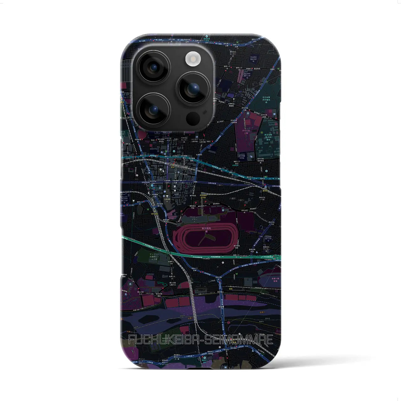 【府中競馬正門前(東京都)】地図柄iPhoneケース(バックカバータイプ)