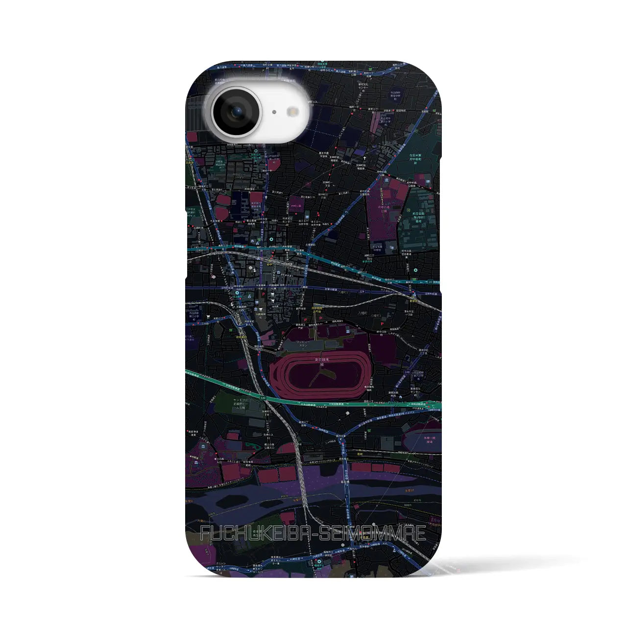 【府中競馬正門前(東京都)】地図柄iPhoneケース(バックカバータイプ)