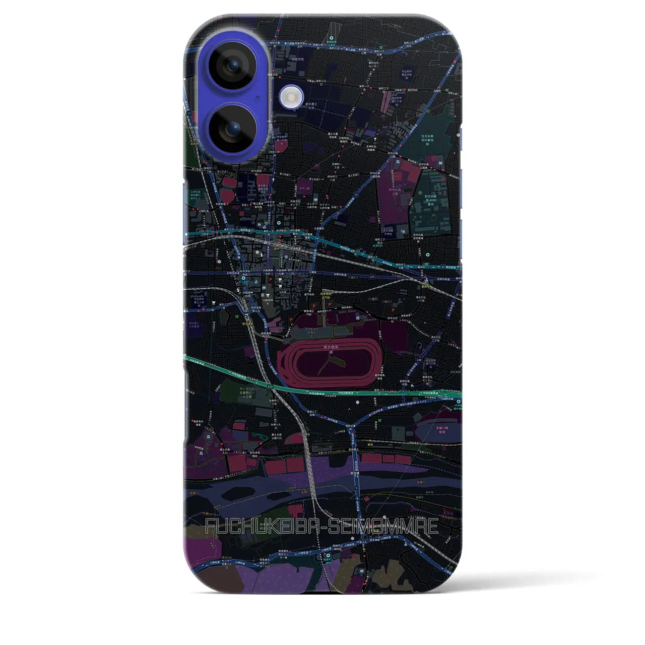 【府中競馬正門前(東京都)】地図柄iPhoneケース(バックカバータイプ)