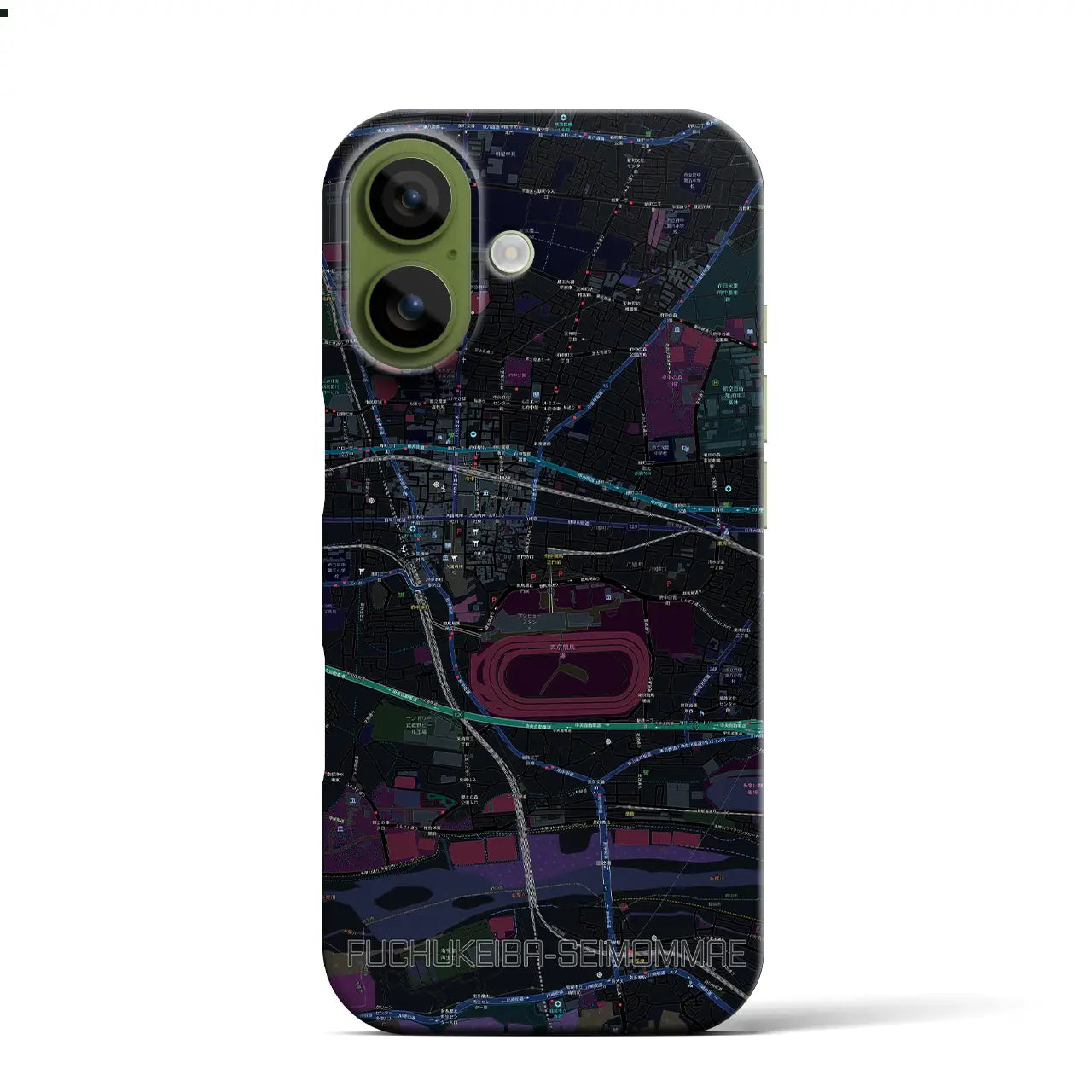 【府中競馬正門前(東京都)】地図柄iPhoneケース(バックカバータイプ)