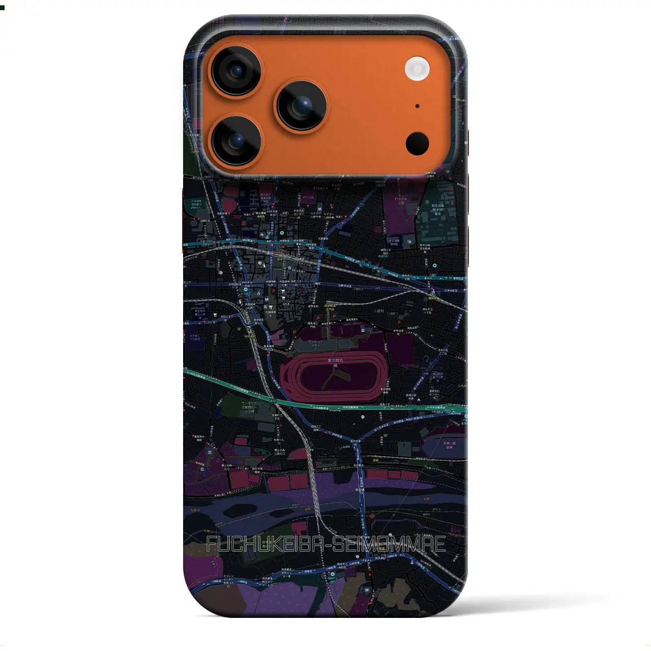 【府中競馬正門前(東京都)】地図柄iPhoneケース(バックカバータイプ)