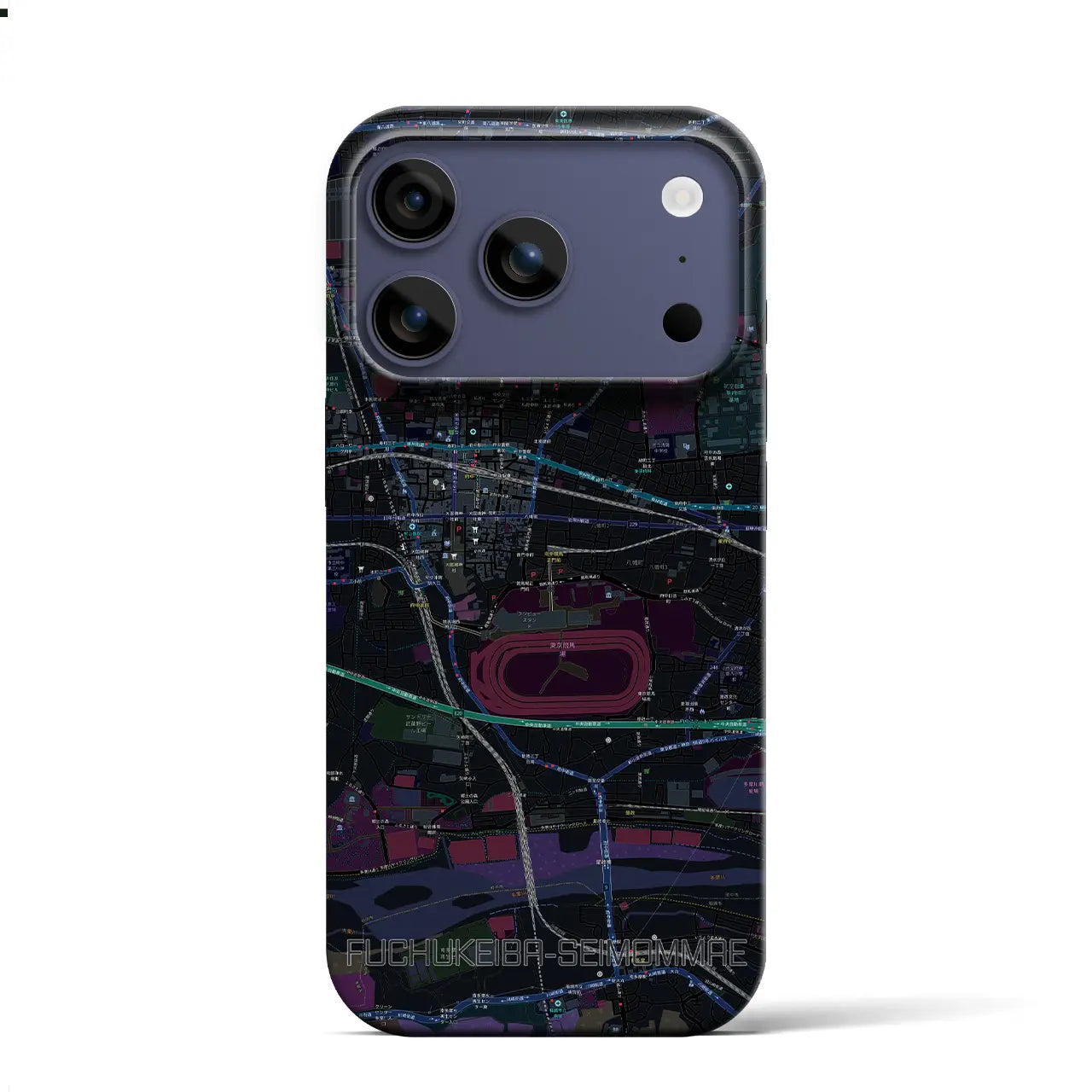 【府中競馬正門前(東京都)】地図柄iPhoneケース(バックカバータイプ)