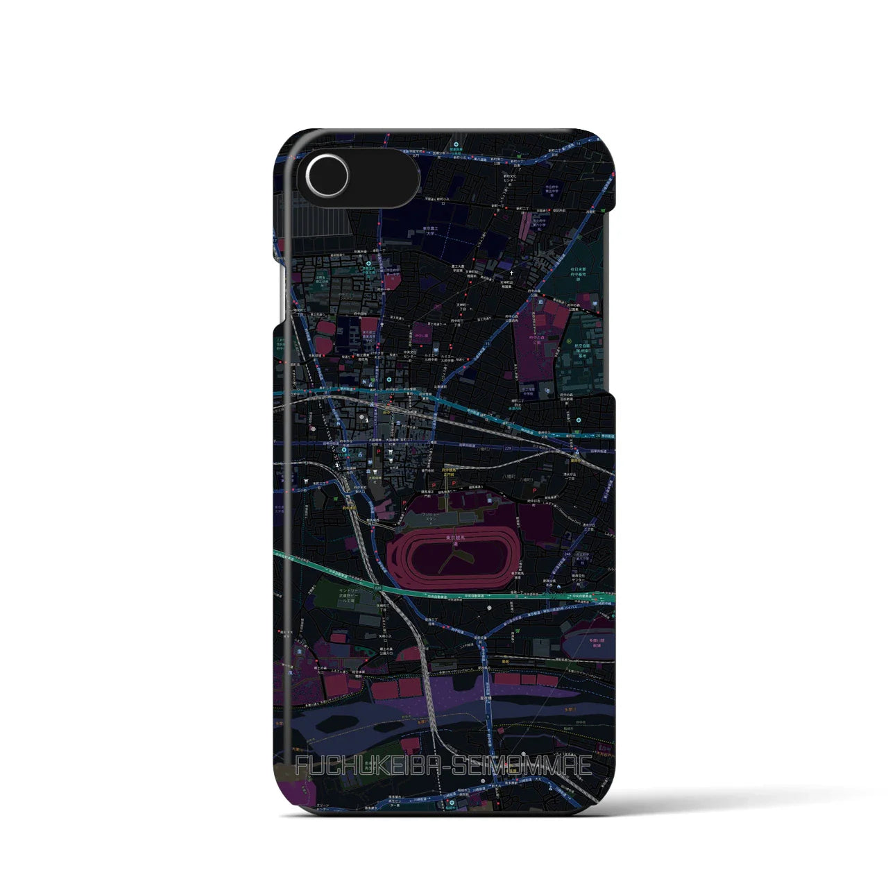 【府中競馬正門前(東京都)】地図柄iPhoneケース(バックカバータイプ)
