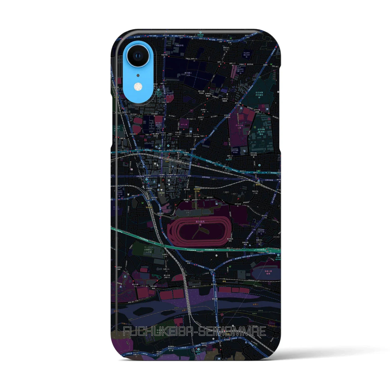 【府中競馬正門前(東京都)】地図柄iPhoneケース(バックカバータイプ)