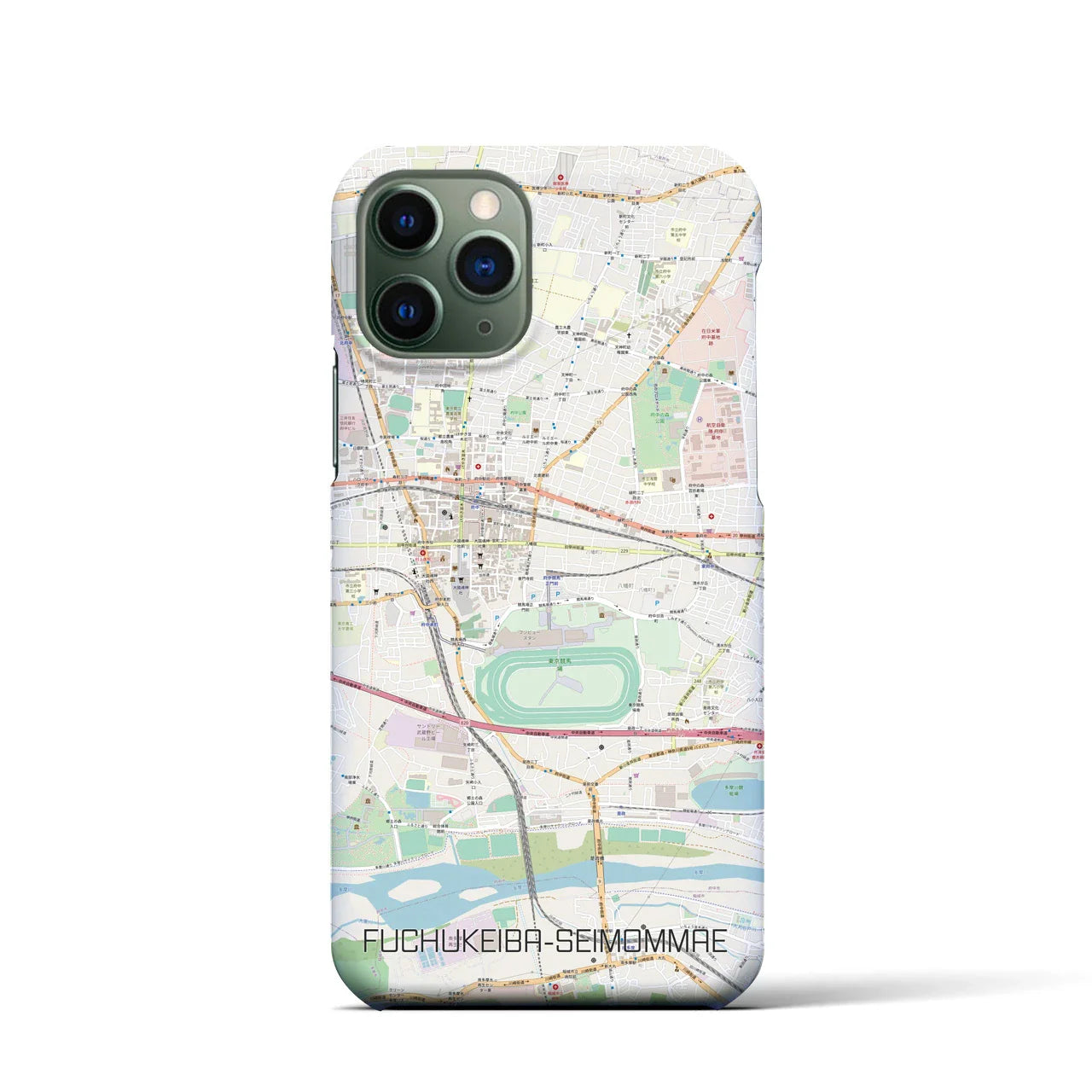 【府中競馬正門前(東京都)】地図柄iPhoneケース(バックカバータイプ)