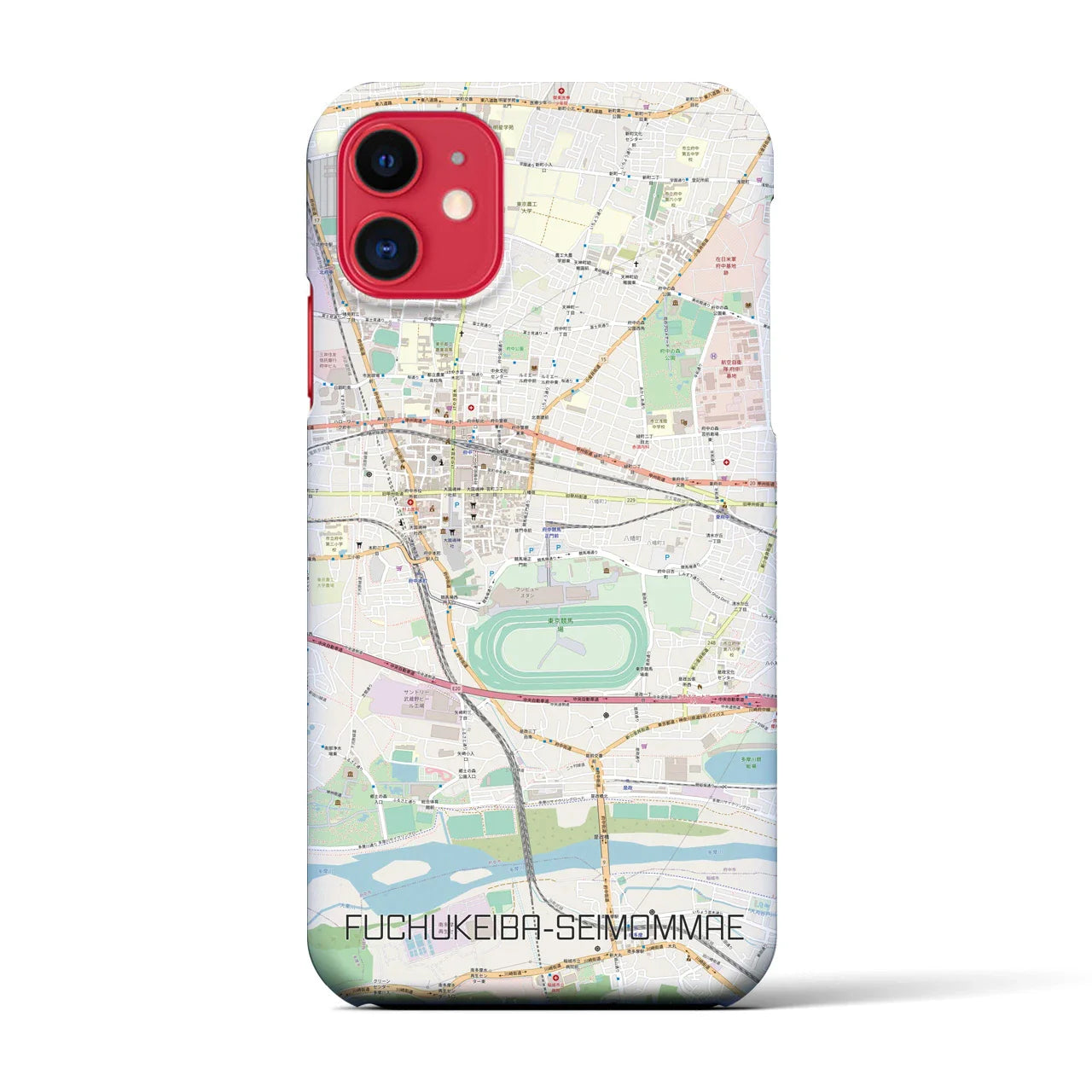 【府中競馬正門前(東京都)】地図柄iPhoneケース(バックカバータイプ)