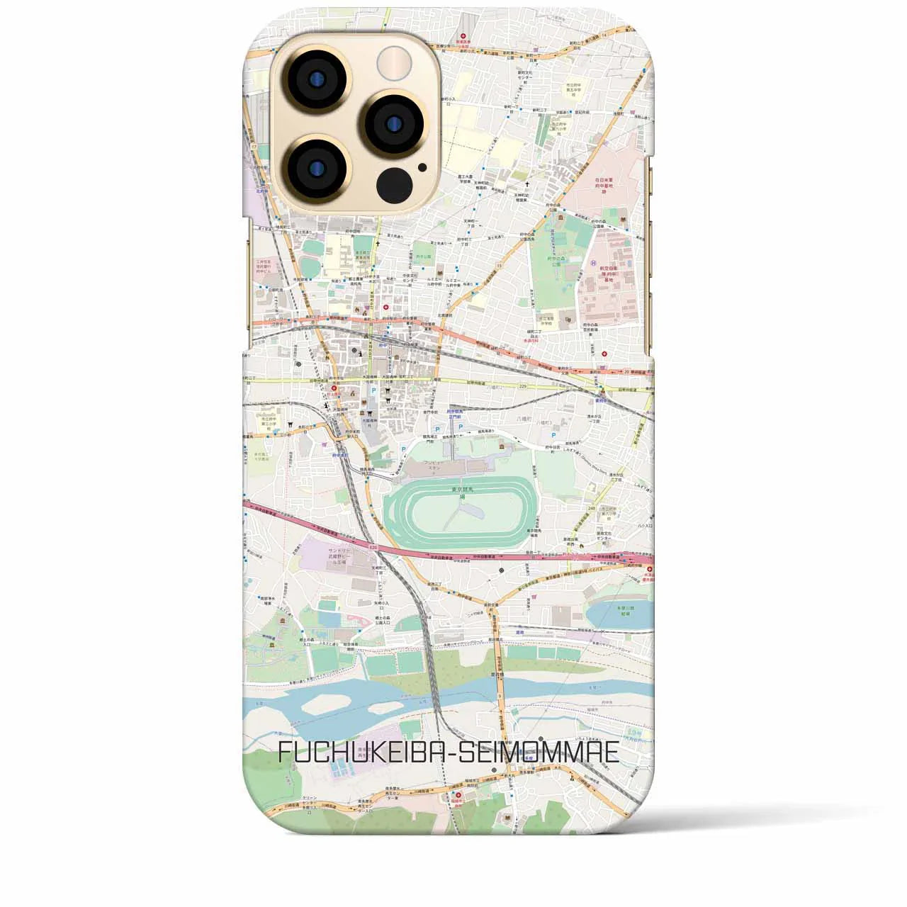 【府中競馬正門前(東京都)】地図柄iPhoneケース(バックカバータイプ)