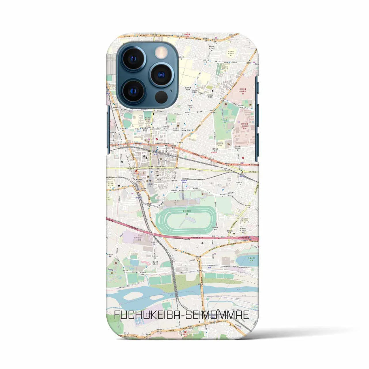 【府中競馬正門前(東京都)】地図柄iPhoneケース(バックカバータイプ)