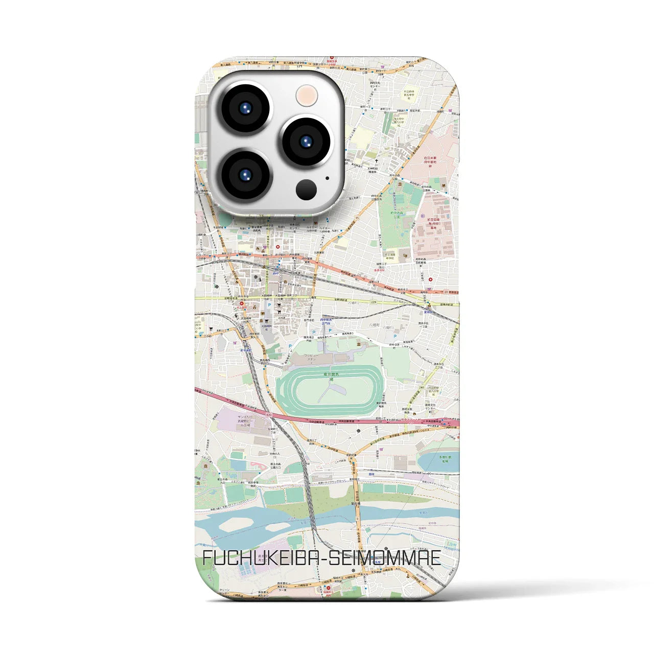 【府中競馬正門前(東京都)】地図柄iPhoneケース(バックカバータイプ)