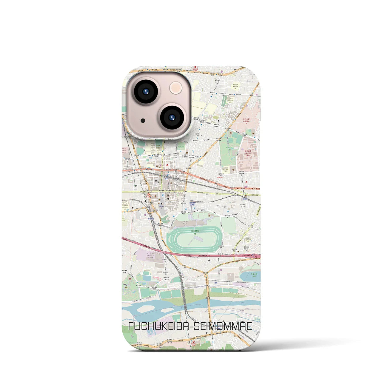 【府中競馬正門前(東京都)】地図柄iPhoneケース(バックカバータイプ)