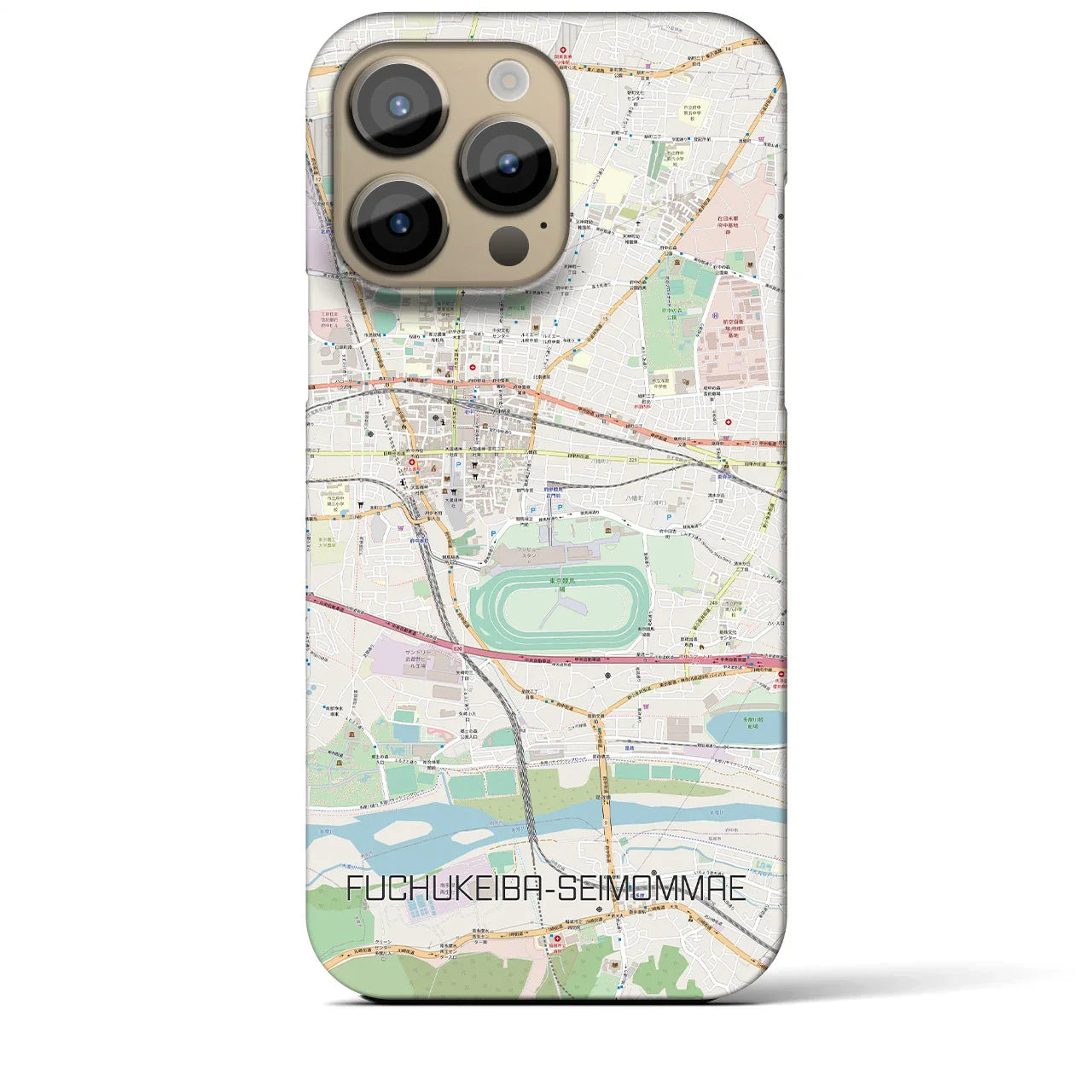 【府中競馬正門前(東京都)】地図柄iPhoneケース(バックカバータイプ)