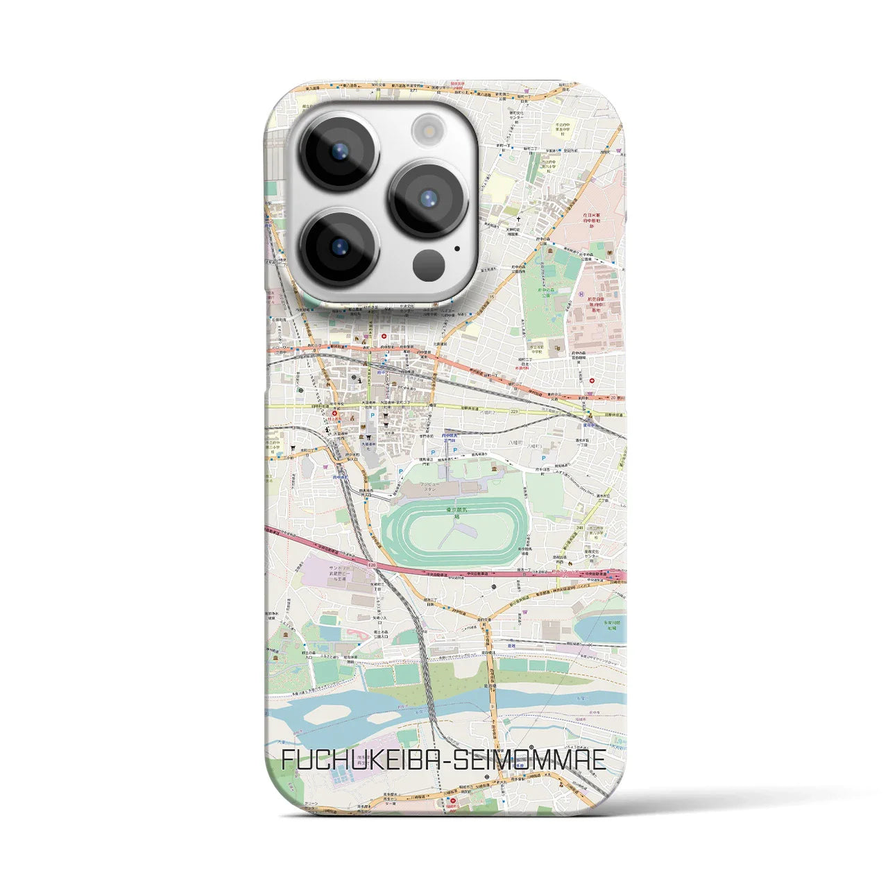 【府中競馬正門前(東京都)】地図柄iPhoneケース(バックカバータイプ)