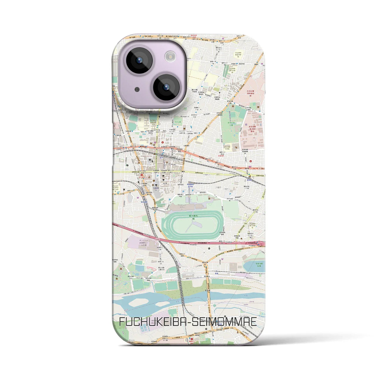 【府中競馬正門前(東京都)】地図柄iPhoneケース(バックカバータイプ)