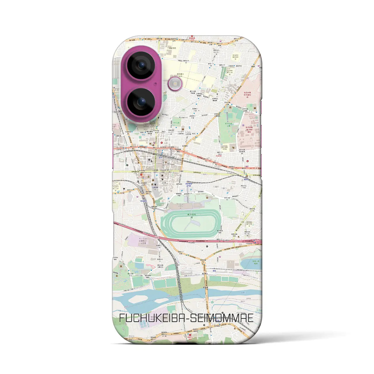 【府中競馬正門前(東京都)】地図柄iPhoneケース(バックカバータイプ)