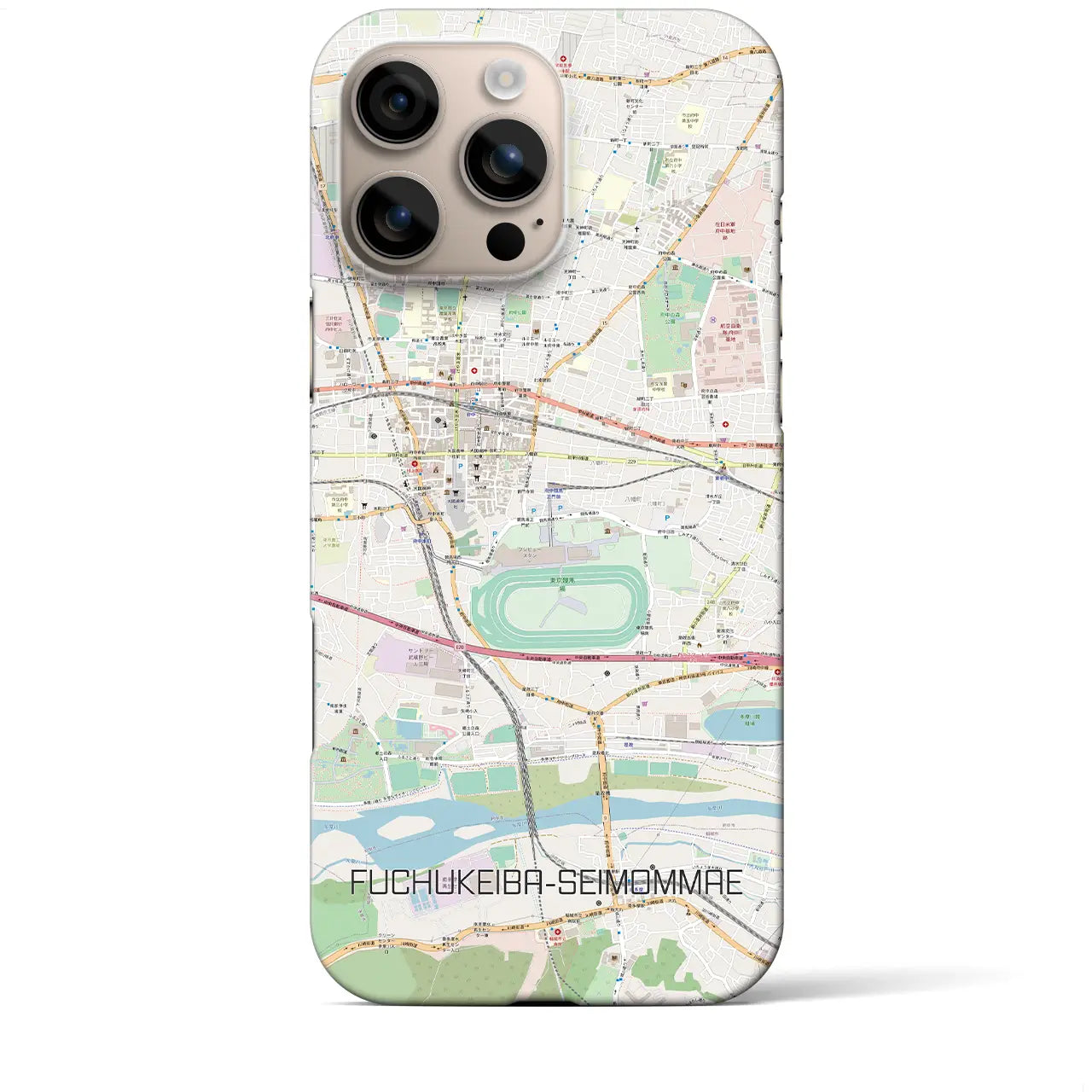 【府中競馬正門前(東京都)】地図柄iPhoneケース(バックカバータイプ)