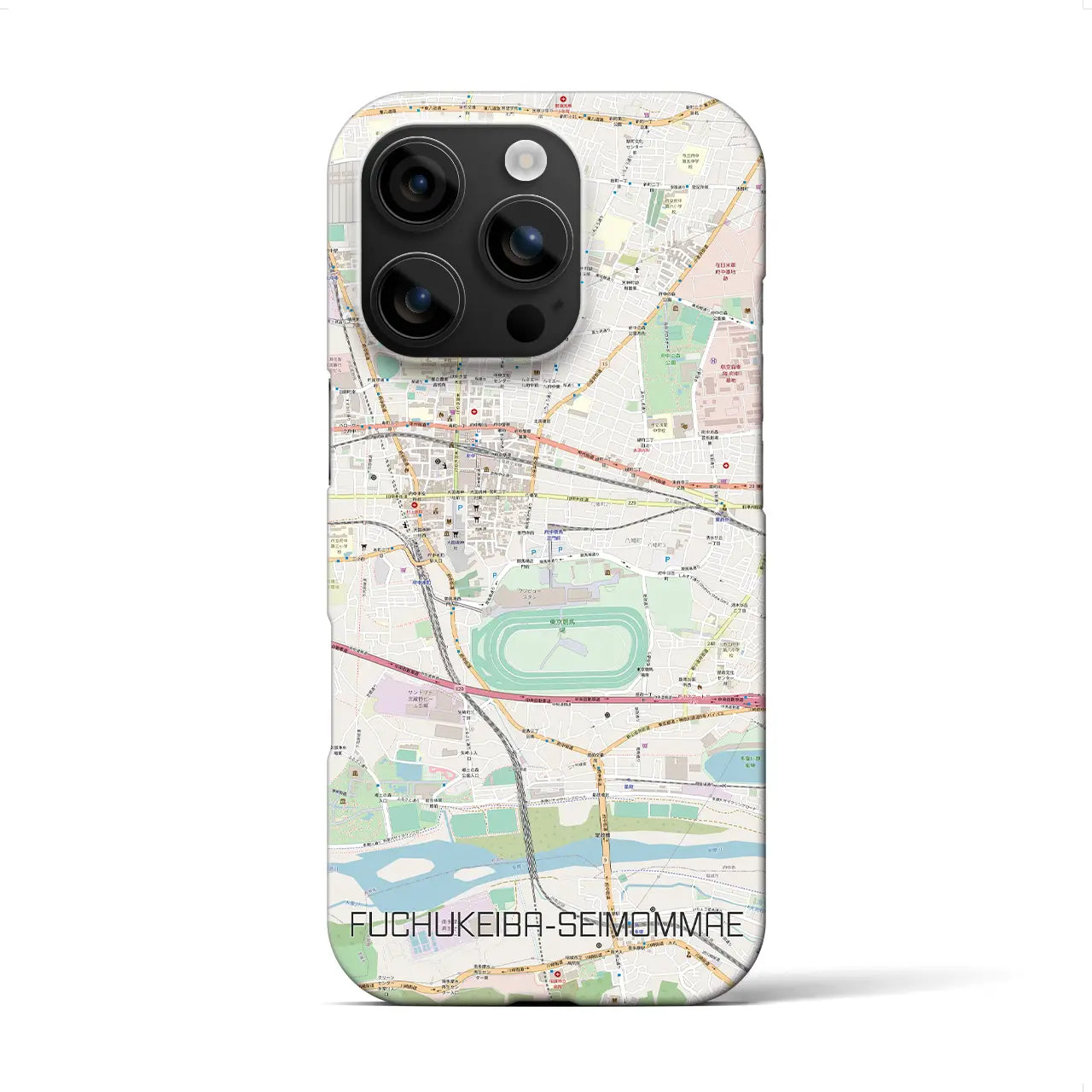 【府中競馬正門前(東京都)】地図柄iPhoneケース(バックカバータイプ)